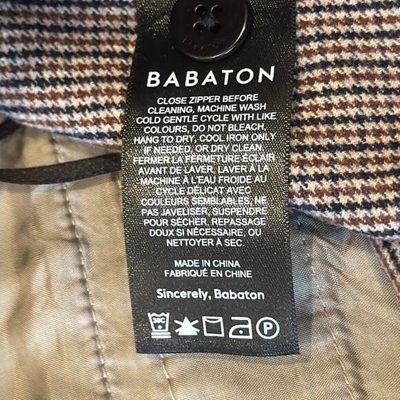 Babaton Numero Pant Small Houndstooth Brown Black Size 10 - Picture 9 of 10